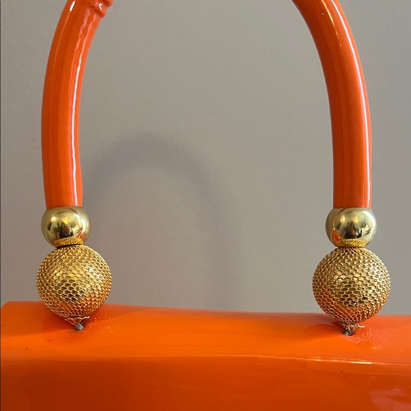 Elegant Orange Mini Bag with Peacock Accent - Picture 9 of 9